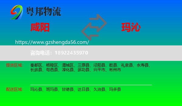 咸阳到玛沁县物流专线