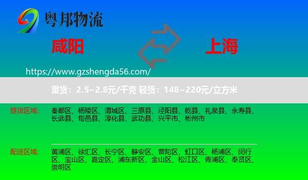 咸阳到上海专线