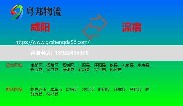 咸阳到温宿县物流专线