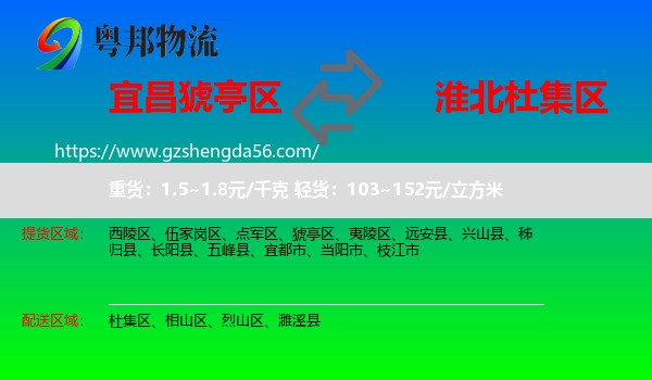猇亭区到杜集区物流专线