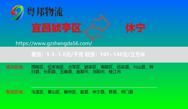 猇亭区到休宁县物流专线