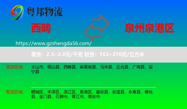 西畴县到泉港区物流专线