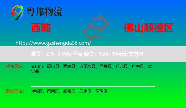 西畴县到顺德区物流专线