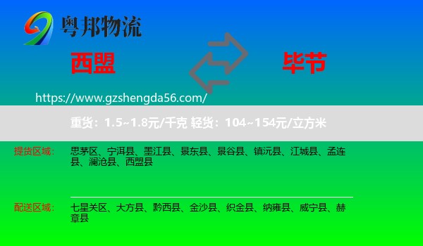西盟县到毕节物流