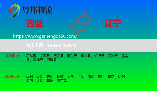 西盟县到辽宁物流