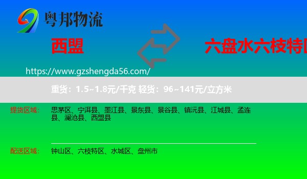 西盟县到六枝特区物流专线