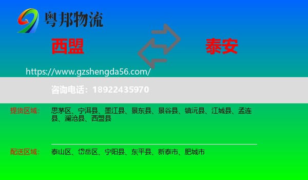 西盟县到泰安物流