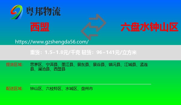 西盟县到钟山区物流专线