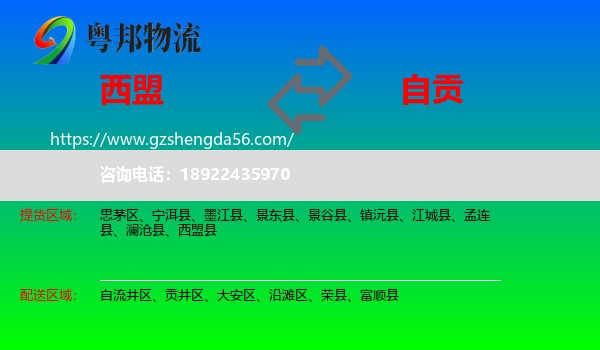 西盟县到自贡物流