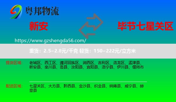 新安县到七星关区物流专线