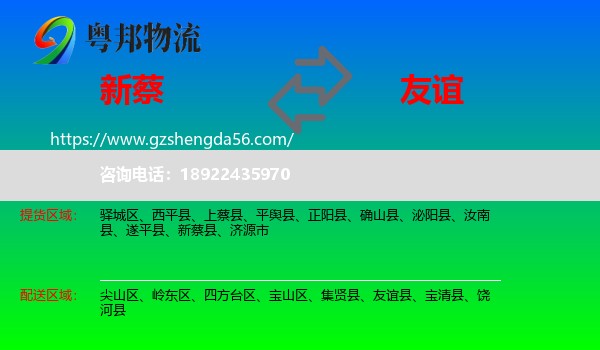 新蔡县到友谊县物流专线