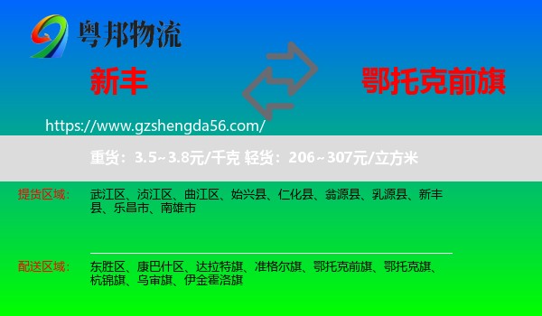 新丰县到鄂托克前旗物流专线