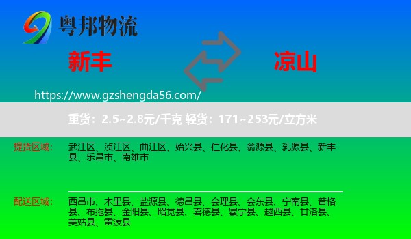 新丰县到凉山物流