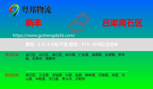 新丰县到离石区物流专线