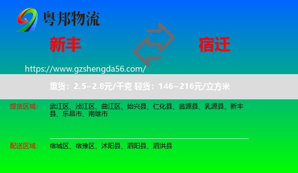 新丰县到宿迁物流