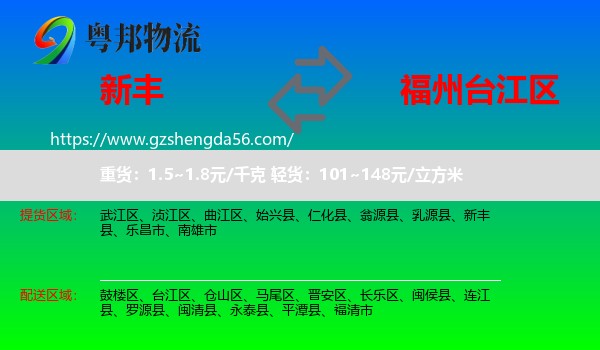 新丰县到台江区物流专线