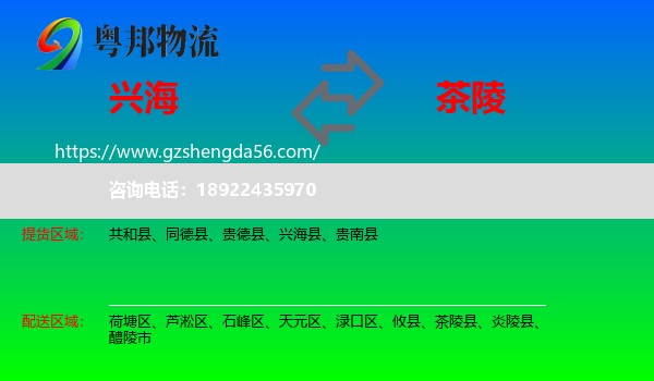 兴海县到茶陵县物流专线
