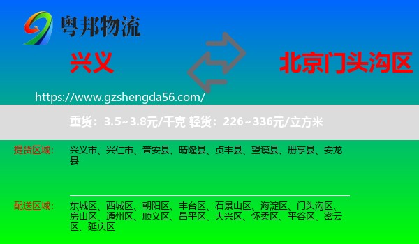 兴义市到门头沟区物流专线