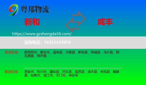 新和县到咸丰县物流专线