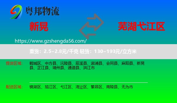 新晃县到弋江区物流专线