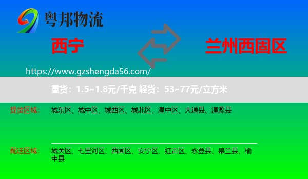 西宁到西固区物流专线