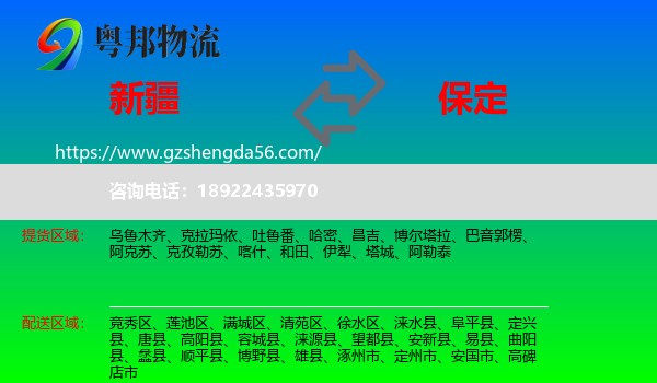 新疆到保定物流
