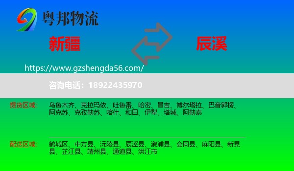 新疆到辰溪县物流专线