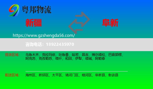 新疆到阜新物流