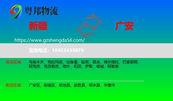 新疆到广安物流
