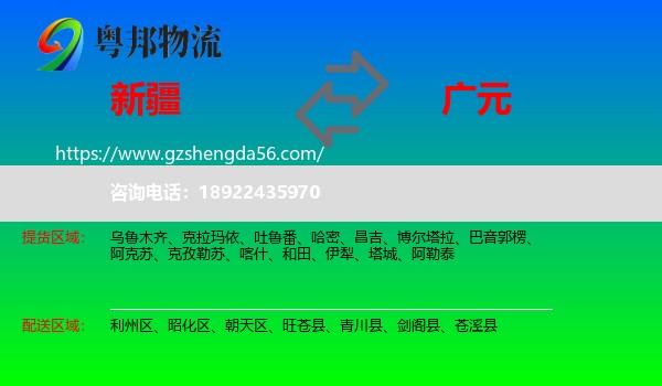 新疆到广元物流