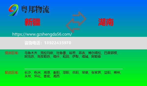 新疆到湖南物流