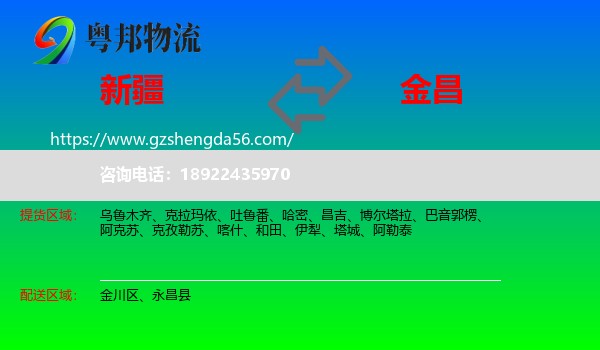 新疆到金昌物流