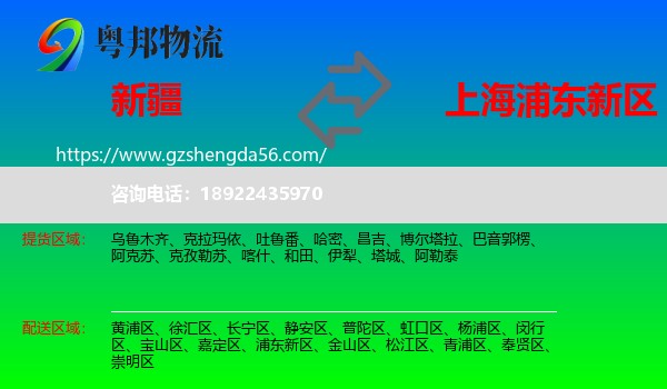 新疆到浦东新区物流