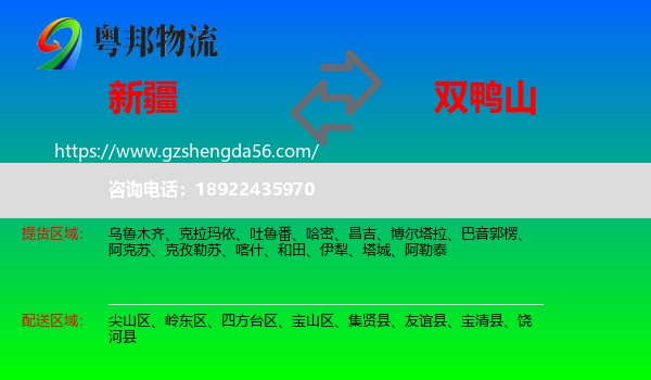 新疆到双鸭山物流