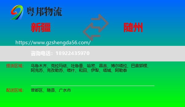 新疆到随州物流
