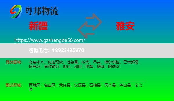 新疆到雅安物流