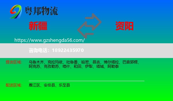 新疆到资阳物流