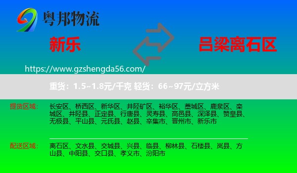 新乐市到离石区物流专线
