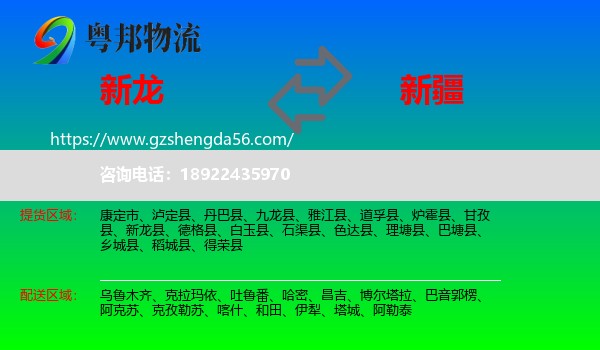 新龙县到新疆物流专线