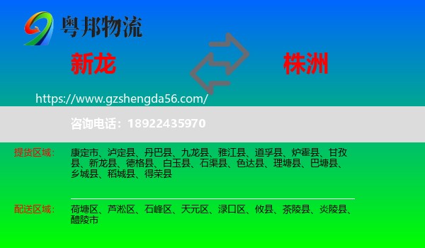 新龙县到株洲物流专线