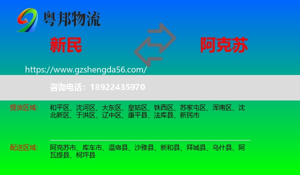 新民市到阿克苏物流