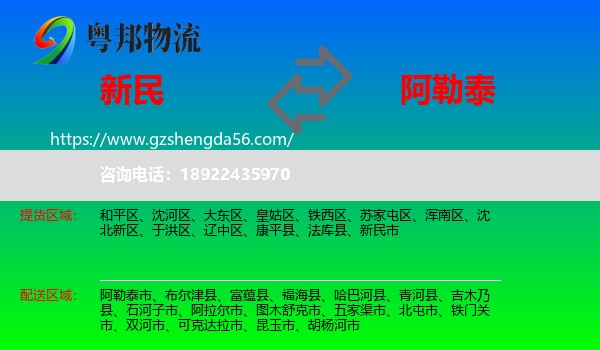 新民市到阿勒泰物流