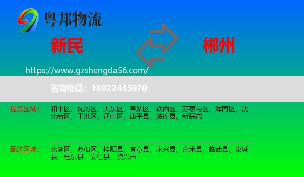新民市到郴州物流