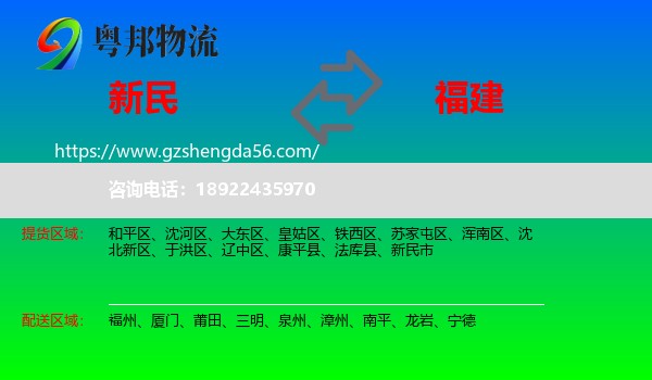 新民市到福建物流