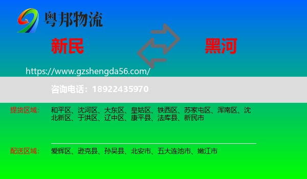 新民市到黑河物流