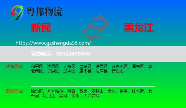新民市到黑龙江物流