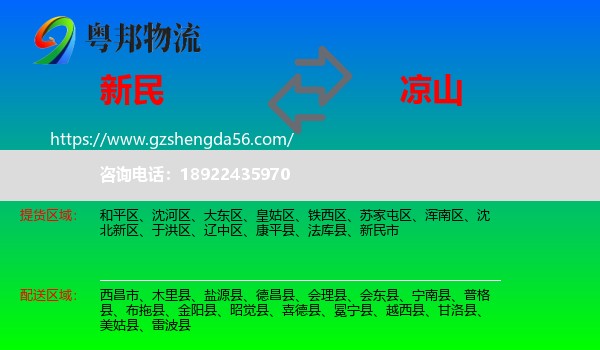 新民市到凉山物流