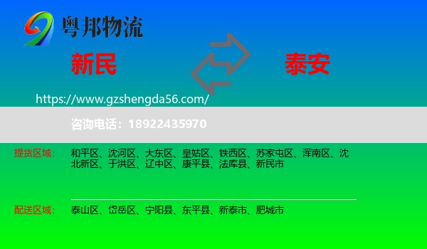 新民市到泰安物流