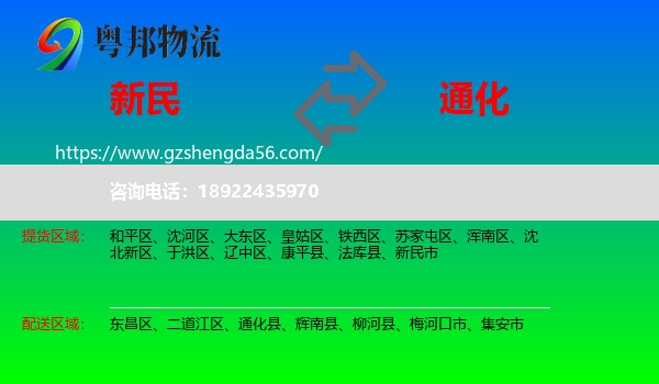 新民市到通化物流
