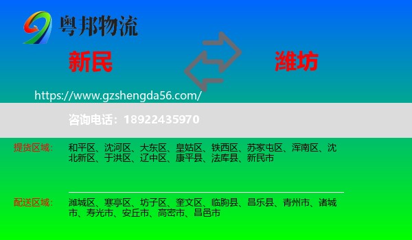 新民市到潍坊物流